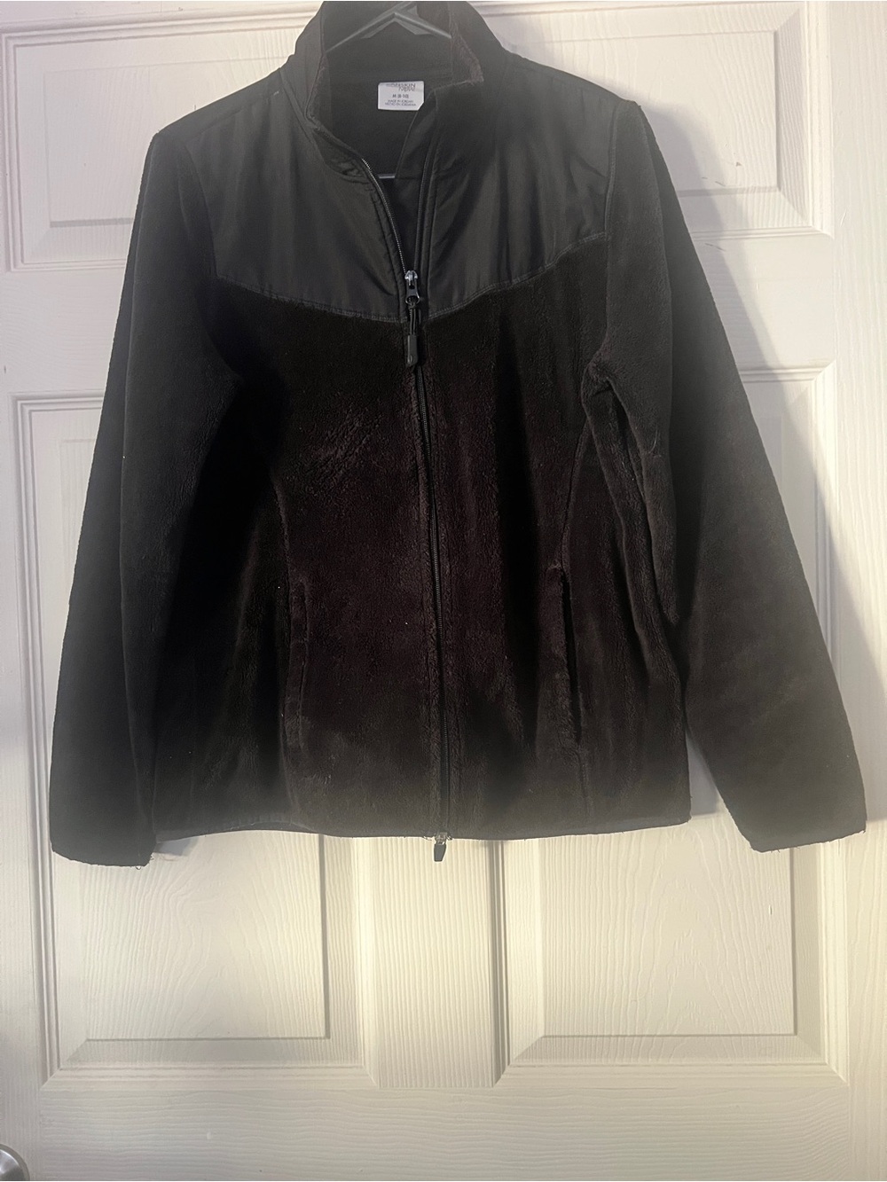 Danskin Now Black Full-Zip Teddy Jacket SZ MEDIUM 8-10